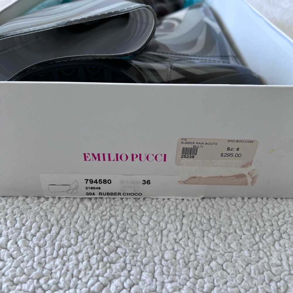 Emilio Pucci Chocolate Rubber Boots